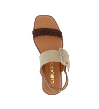 Chika10 Leather Sandals Binka 01 brown