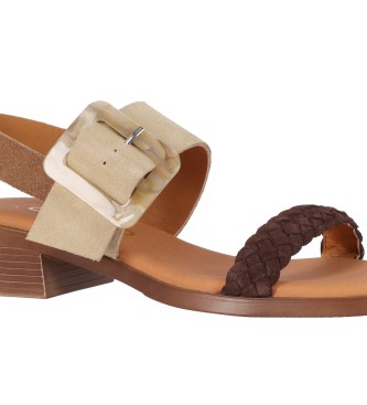 Chika10 Usnjene sandale Binka 01 brown