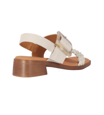 Chika10 Leather Sandals Binka 01 beige