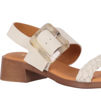 Chika10 Leather Sandals Binka 01 beige