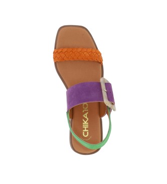 Chika10 Binka 01 lilac leather sandals