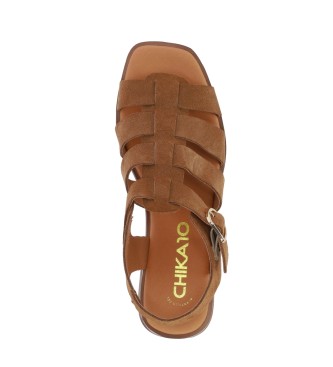 Chika10 Binka 02 leather sandals brown