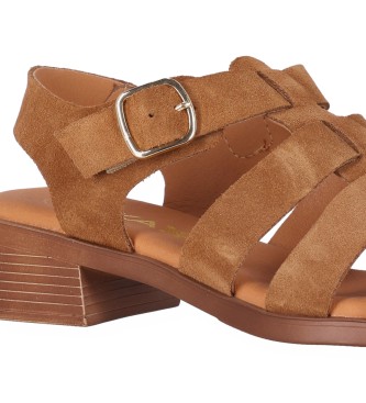 Chika10 Binka 02 leather sandals brown