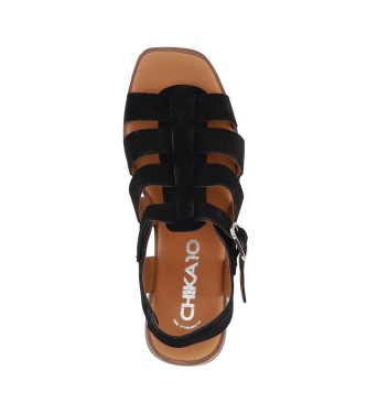 Chika10 Binka 02 Leather Sandals preto