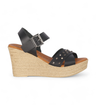 Chika10 Leather Sandals Casares 01 black