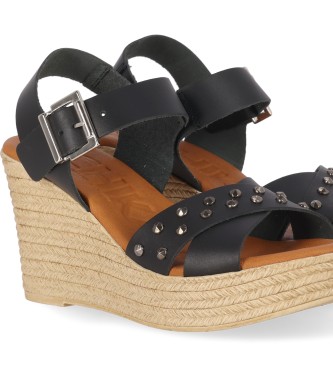 Chika10 Leren sandalen Casares 01 zwart