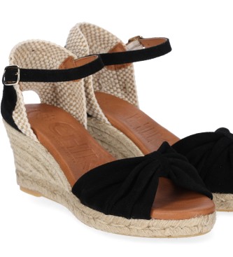 Chika10 Sandálias de couro Cibeles Preto -Altura: 6cm