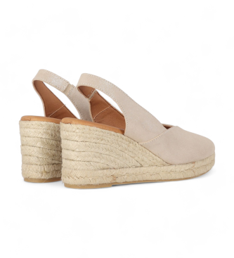 Chika10 Cibeles 11 zlate usnjene espadrile -Višina klina 6 cm