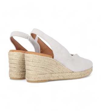 Chika10 Cibeles 11 silver leather espadrilles -6cm wedge height