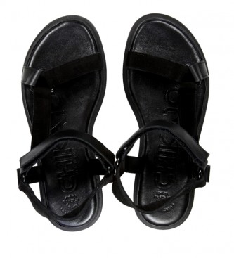 Chika10 Leather sandals Cinnamon 01 black