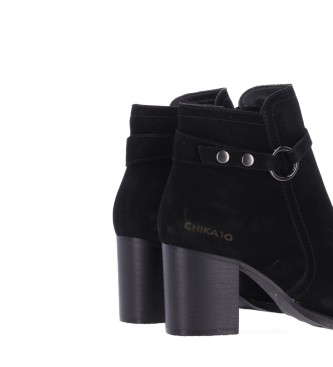 Chika10 Botines de Piel Espuela 04 negro