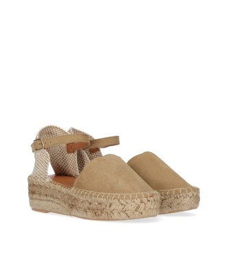 Chika10 Fortuna Taupe leather sandals