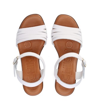 Chika10 Gotica 02 White leather sandals
