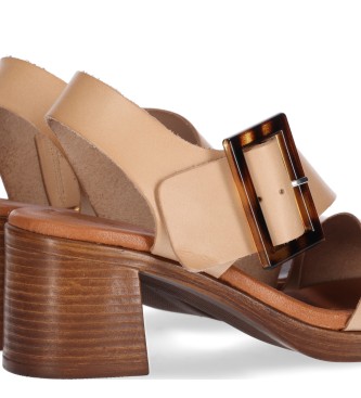 Chika10 Gotica 08 beige leather sandals -Heel height 5,5cm