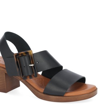 Chika10 Gotica 08 sandales en cuir noir - Hauteur du talon 5,5cm