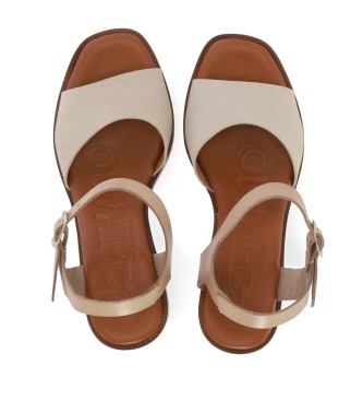 Chika10 Gotica Up 04 beige leather sandals