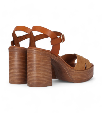 Chika10 Gotica Leather Sandals Up 05 brown