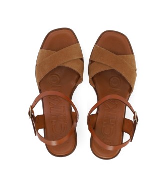 Chika10 Gotica lder-sandaler Up 05 brun