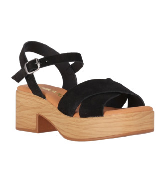 Chika10 Hachi 01 Leather Sandals Black