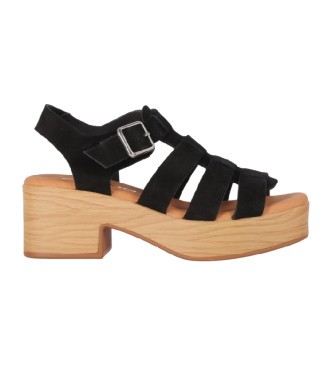 Chika10 Skórzane sandały Hachi 04 Black