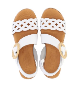 Chika10 Leather Sandals Kalm 01 white