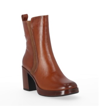 Chika10 Leather ankle boots Kate 01 Brown