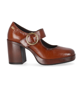 Chika10 Kate 03 Brown leather shoes