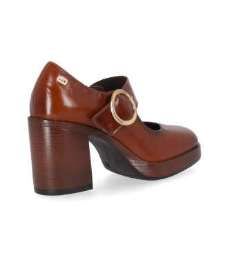 Chika10 Kate 03 Brown leather shoes