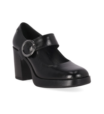 Chika10 Kate 03 Black leather shoes