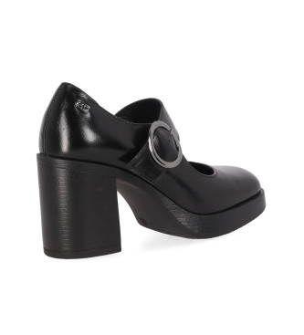 Chika10 Kate 03 Black leather shoes