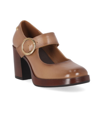 Chika10 Kate 03 Chaussures en cuir taupe