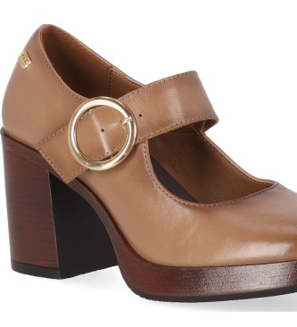 Chika10 Kate 03 Taupe leather shoes