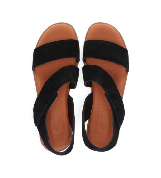 Chika10 Mila 01 sandálias de couro preto