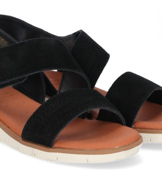 Chika10 Mila 01 black leather sandals