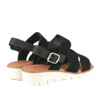Chika10 Mila 03 sandálias de couro preto