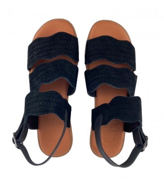 Chika10 Mila 03 black leather sandals