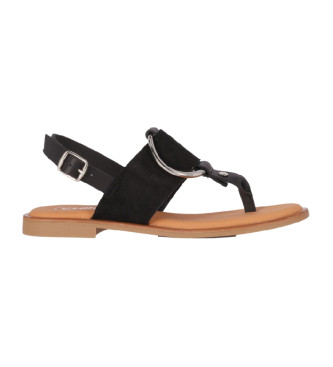 Chika10 Leather sandals Musaka 01 Black