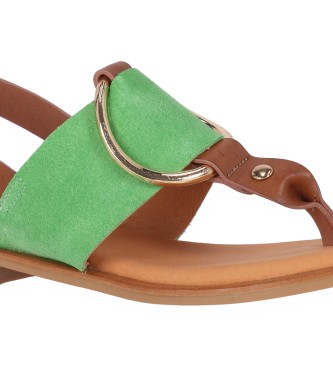 Chika10 Leren sandalen Musaka 01 Groen