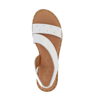 Chika10 Usnjeni sandali Musaka white