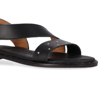 Chika10 Leren sandalen Musaka 05 zwart