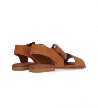 Chika10 Leather sandals Naira 05 brown
