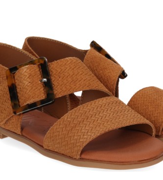 Chika10 Leather sandals Naira 05 brown