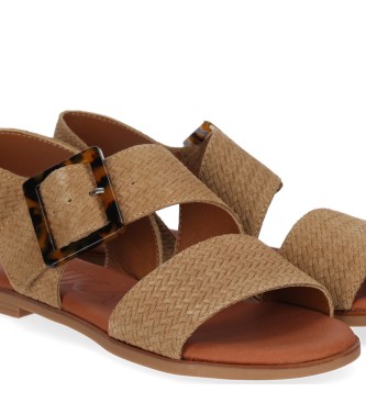 Chika10 Leather sandals NAIRA 05 brown