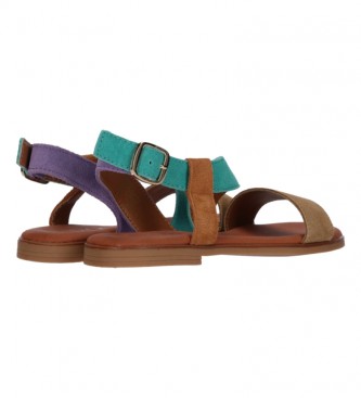 Chika10 Leather sandals Naira 07 Turquoise