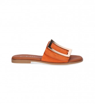 Chika10 Leather Sandals Naira 15 orange
