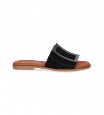 Chika10 Leather Sandals Naira 15 black