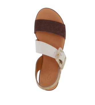 Chika10 Leather sandals Naira 20 Brown