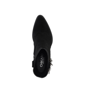 Chika10 Skórzane buty za kostkę Nereida 03 czarne