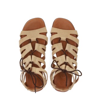 Chika10 Lder sandaler New Carla 08 beige