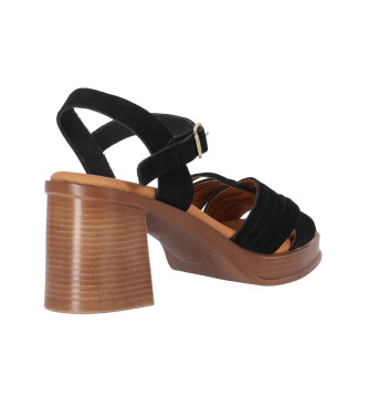 Chika10 Leren sandalen New Godo 01 zwart